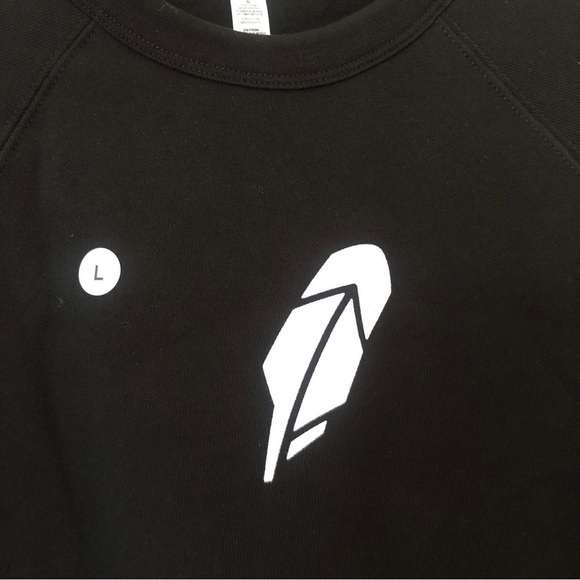 Bella Canvas Robinhood Logo Sweatshirt Black Men's Unisex size Large NWT - Picture 6 of 14